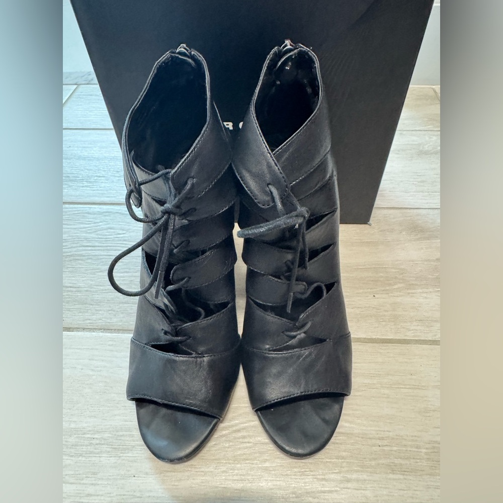 Trouve Black Lace Up Boots Modern Design